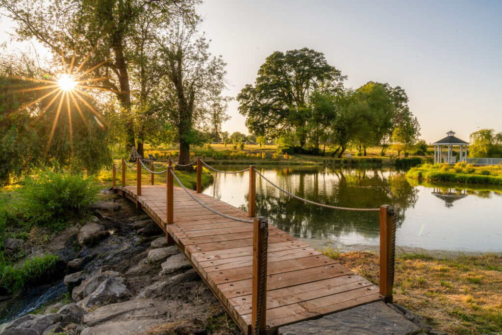 Dusk reflection on a private pond — real estate photography by Pro Property Photos by Wasim, Bend, Oregon.