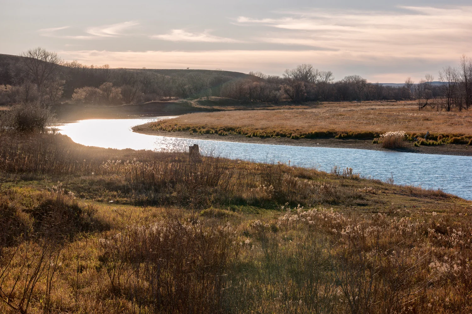 The Cannonball River running through the Standing Rock Sioux Reservation.