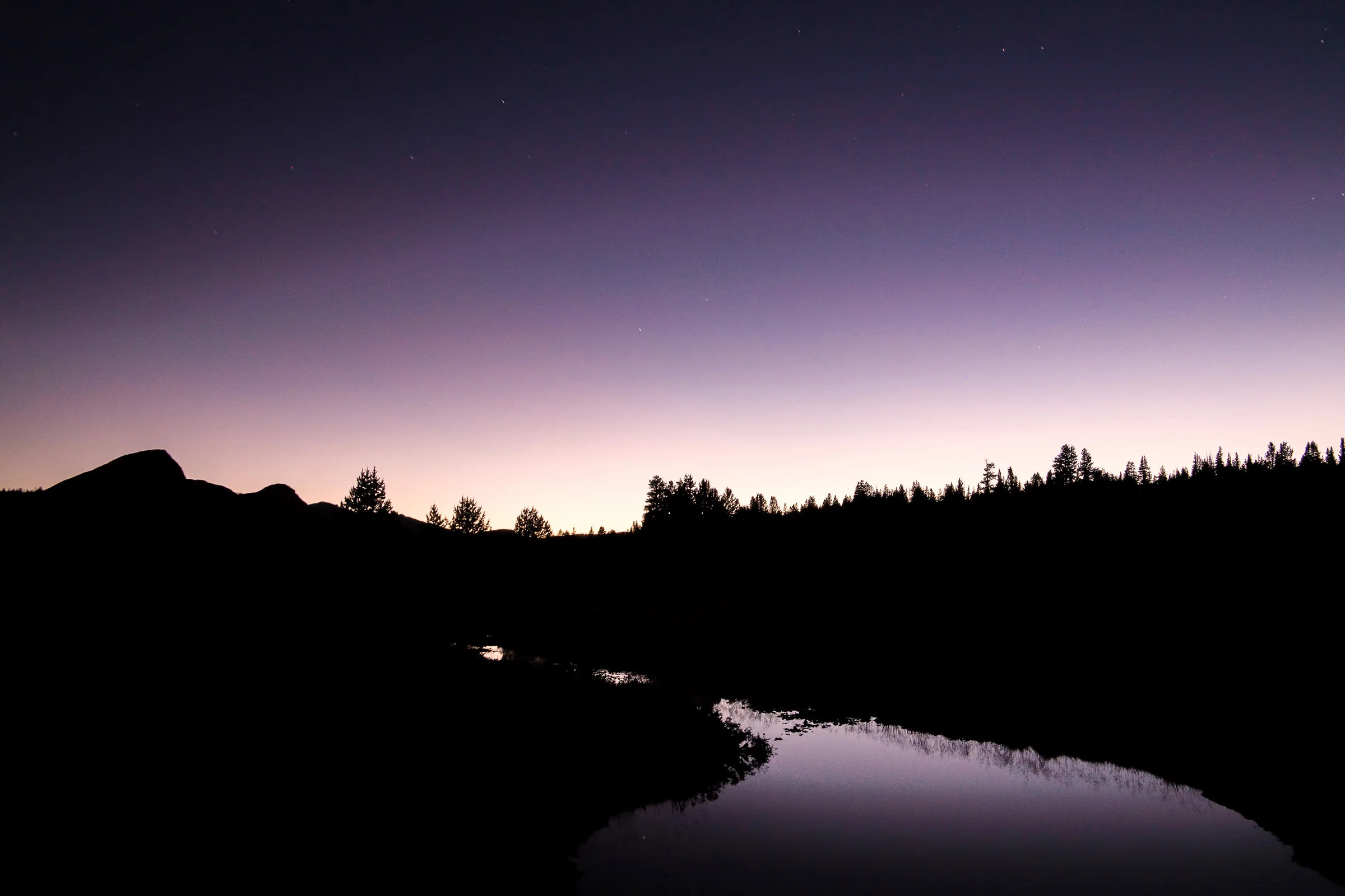 Tuolomne Meadows Yosemite California Twilight Over Tuolumne